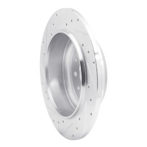 Jeep Wrangler Brake Rotor (1) - Rear Right - R1 Concepts - Drilled & Slotted - Silver - `18-`25